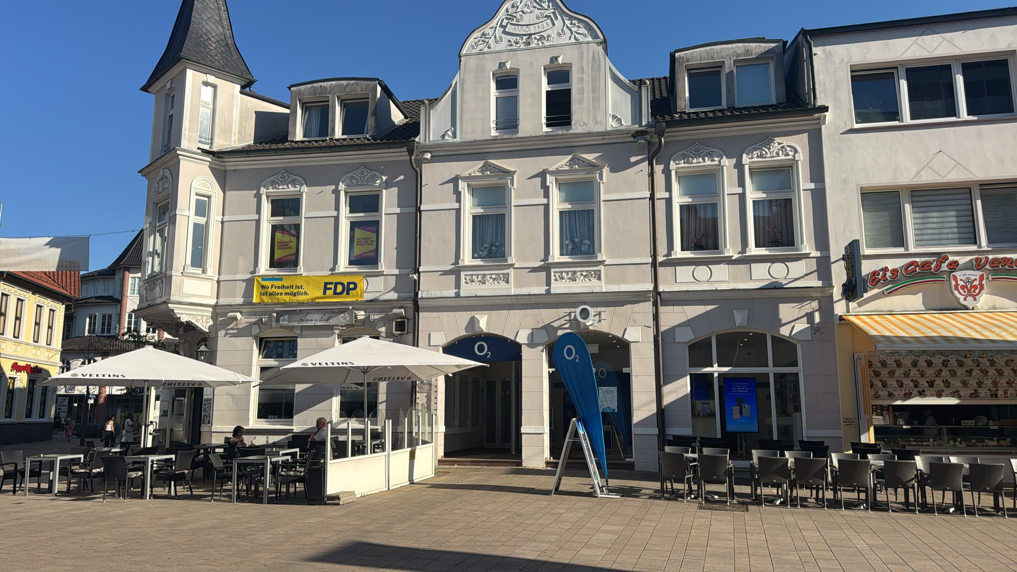 Außenansicht der neuen FDP-Kreisgeschäftsstelle in der Langen Straße 1 in Cloppenburg.